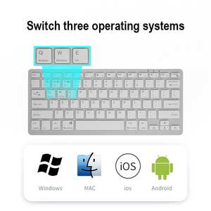 COUSO Venta caliente Mini Ratón inalámbrico Teclado Combo Recargable Teclado Bluetooth Blanco Teclado y Ratón para Tablet Laptop - Product Image 2