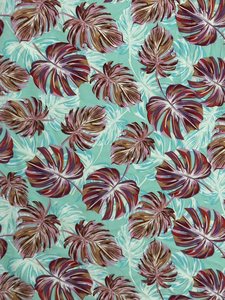 简约多样的叶子雪纺涤纶氨纶面料用于服装 - Product Image 3