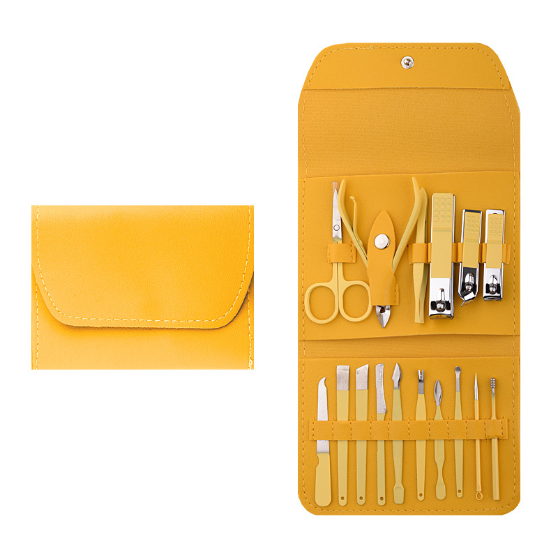 16 pcs ensemble de manucure jaune