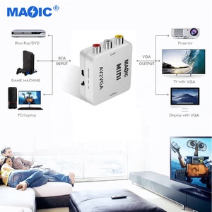 Equipo de Audio y vídeo, Mini HD AV2VGA convertidor de vídeo, caja AV RCA CVBS a VGA AV a VGA