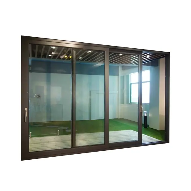 As2047 Salle d'écran en aluminium Unique Prehung High End Thermal Insulation Sliding Biseauté Glass Hanging Patio Sliding Doors