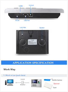 Batería de respaldo Wifi sin software y Protocolo Https modelo A6 máquina de asistencia de tiempo de huellas dactilares - Product Image 5