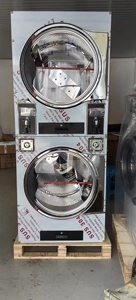 Macchine per la lavanderia da 16kg/22kg per le aziende completamente automatiche Stack asciugatrice per lavanderia a gettoni/ospedale/Hotel 5 anni di garanzia