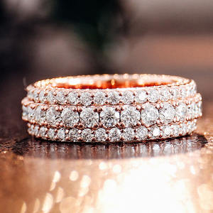 แหวนฮิปฮอปสีโรสโกลด์10K 14K 18K ประดับเพชรโมอิสซอไนท์สุดหรูทำด้วยมือแหวนชั้นดีสำหรับผู้หญิงผู้ชายงานปาร์ตี้ - Product Image 3