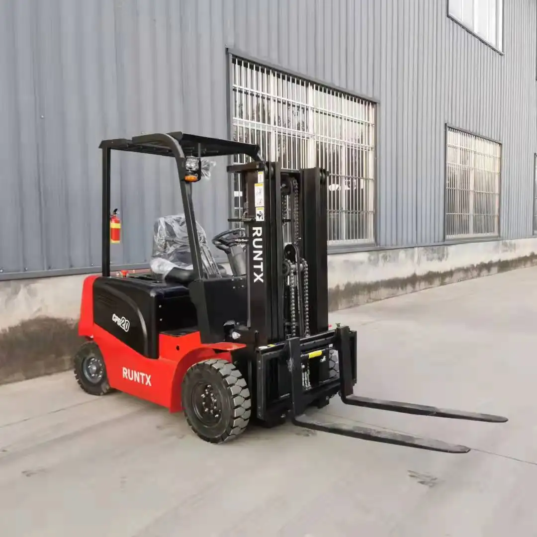 Four Wheel Battery Electric Forklift 2 T Forklift machine Electric Stacker Truck Full Electric Forklift in Warehouse