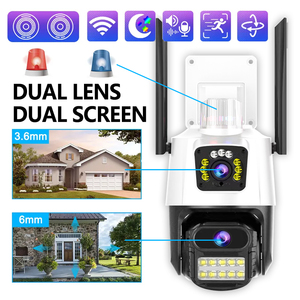 Enlace de lente dual IP66 PTZ IP Cámara exterior inalámbrica Seguridad para el hogar Detección de voz móvil Alarmas Cámaras con modo de privacidad - Product Image 3