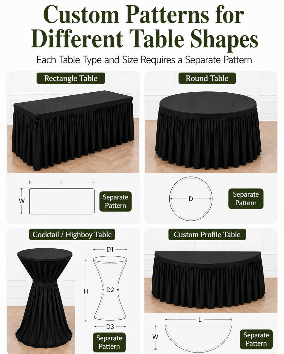 Custom size for your table
