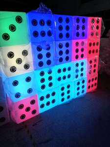 Đồ Nội Thất Có Đèn LED Tùy Chỉnh Ghế Khối Lập Phương Ghế Xúc Xắc Bằng Nhựa Phát Sáng Ngoài Trời - Product Image 3