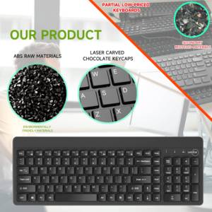 Teclado y ratón de tamaño compacto, teclas multimedia, combinación de teclado y ratón inalámbricos de 2,4G - Product Image 6