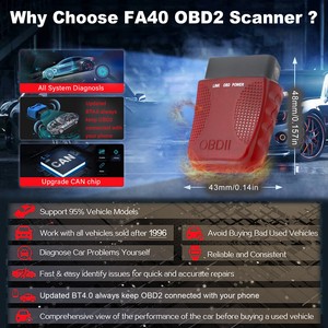 OBDII otomatik kod tarayıcı aracı kırmızı FA40 OBD2 ELM327 kod okuma teşhis beri 1996 - Product Image 6