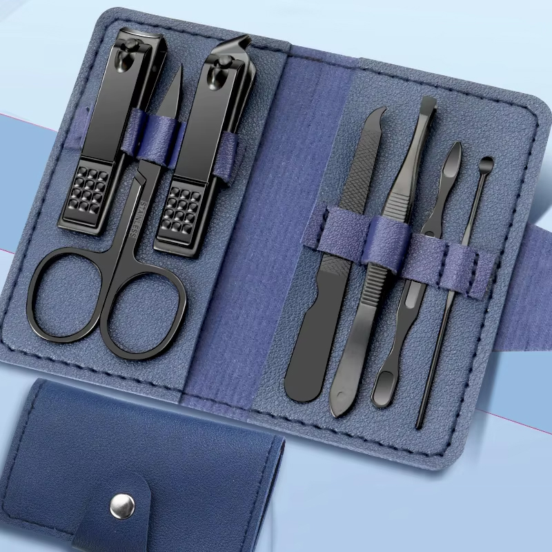 Set de 7 accessoires en marine-noir