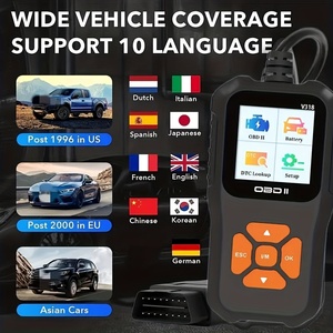 Automotive V318 <strong>OBD2</strong> Code Reader Essential Diagnostic Tool with Fault Detector and Reading Card OBD Scanner - Product Image 5