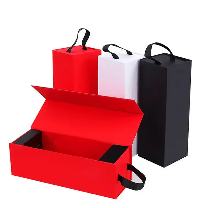 Dobrável vertical personalizar 10*10*5 polegadas luxo dobrável caixas de presente para óculos de vinho caixa de presente magnética