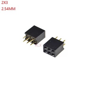2x3 Pin çift sıra düz kadın Pin başlık 2.54mm Pitch şerit konektörü soket 2*3 3 p 3 Pin 3pin için Pcb kartı - Product Image 1