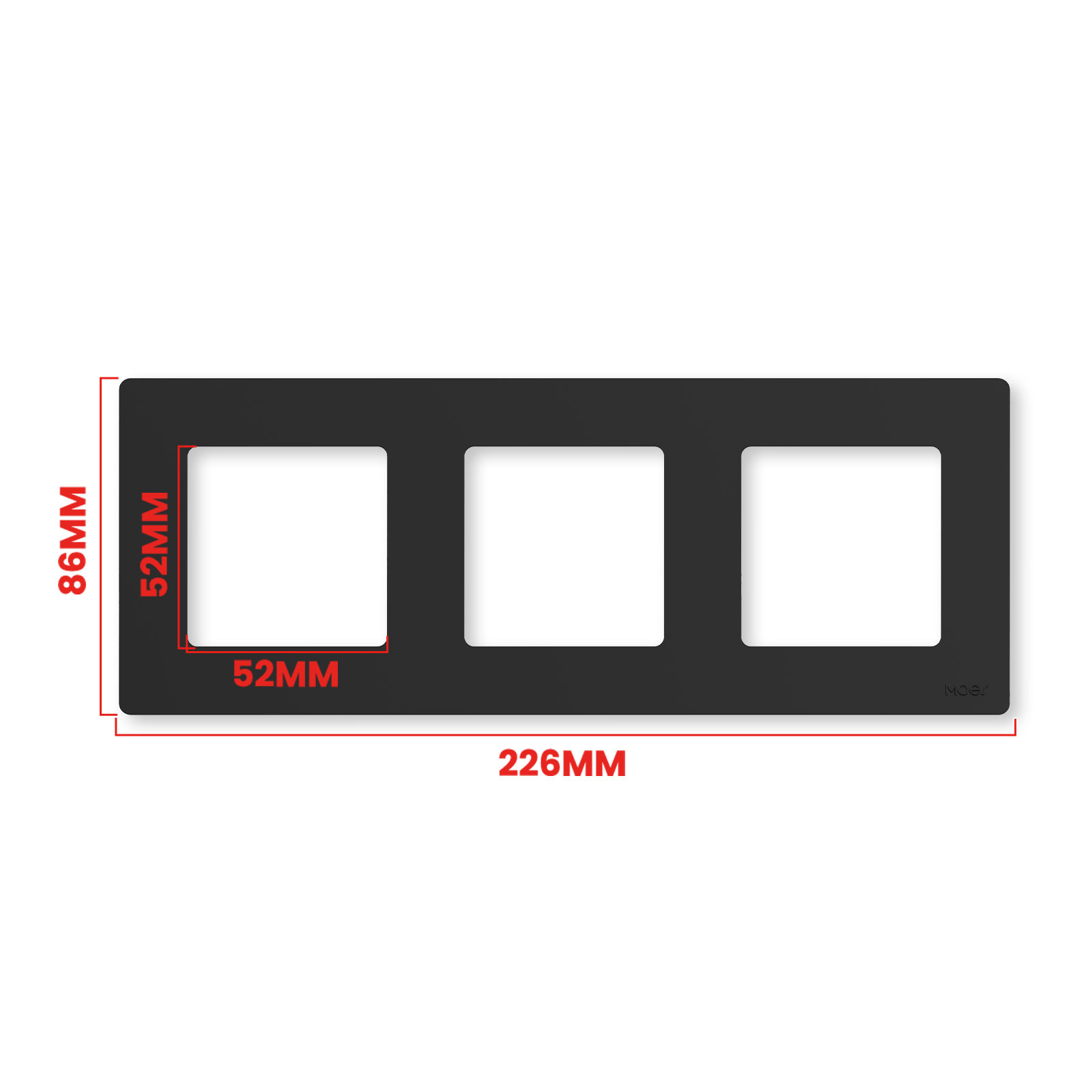 Panneau gris 3 gangs