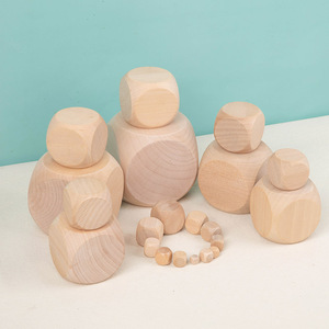 קוביות עץ ריקות מעוגלות 1 בלוקים מרובעים מרובע לא גמור 25 מ "מ קוביות עץ קטנות עם פינות עגולות לפרוייקטים - Product Image 4