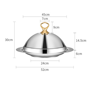 热销家居奢华金色不锈钢托盘装饰上菜托盘 - Product Image 6
