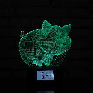 Multifunzione Smart Home Lights lampada Base orologio 7 colori LED telecomando luce notturna - Product Image 3