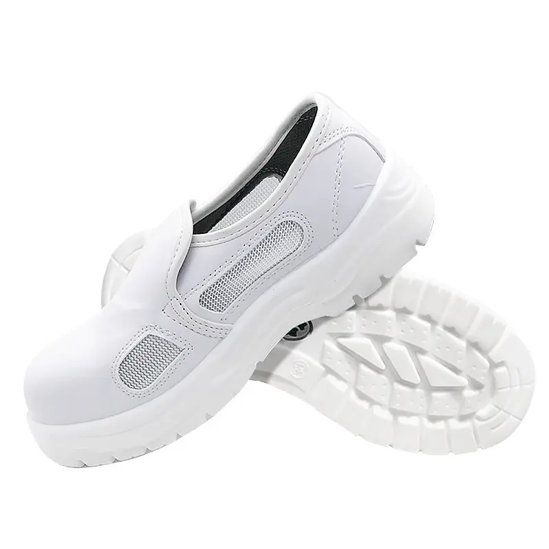 Factory Wholesale Labor Protection Shoes Anti-Smash Soft Bottom Anti-Static Purification Workshop White Safety Shoes