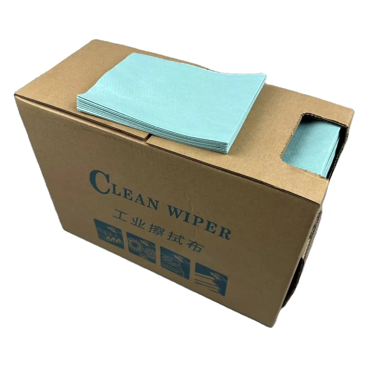 Factory Supply Pulp+PET Heavy Duty Super Absorbent Nonwoven Wiping Cloth Industrial Wipers In Box