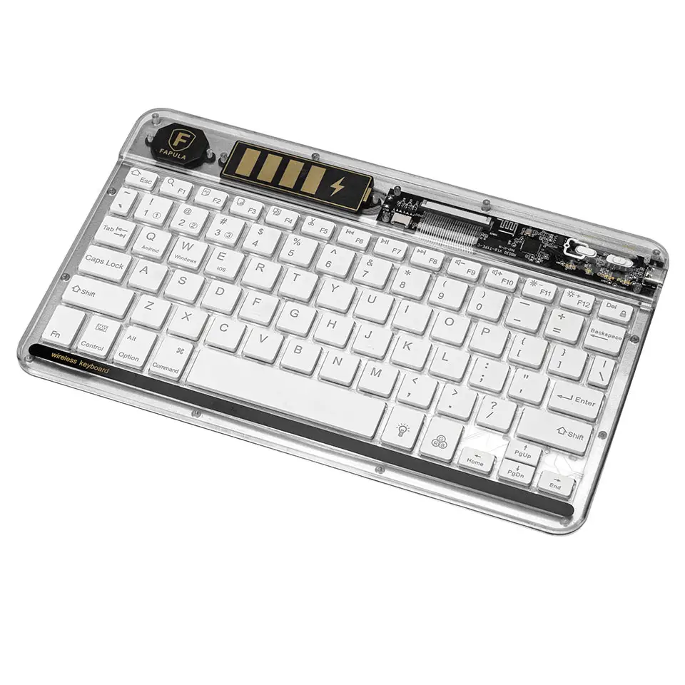 YiLing OEM Wireless Keyboard Multi Device Rechargeable Transparent Keyboard with Backlit for iPad Smartphone Tablet Laptop
