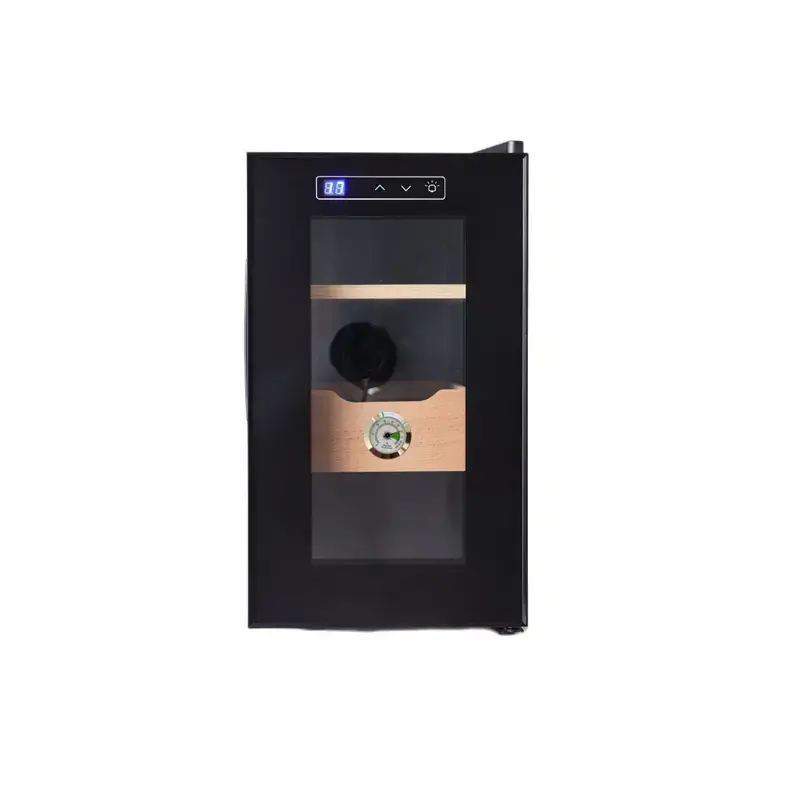 Higrômetro Digital Exibe 150 Contagens 25L Charuto Cooler Humidor Armário com Prateleiras De Madeira De Cedro Espanhol