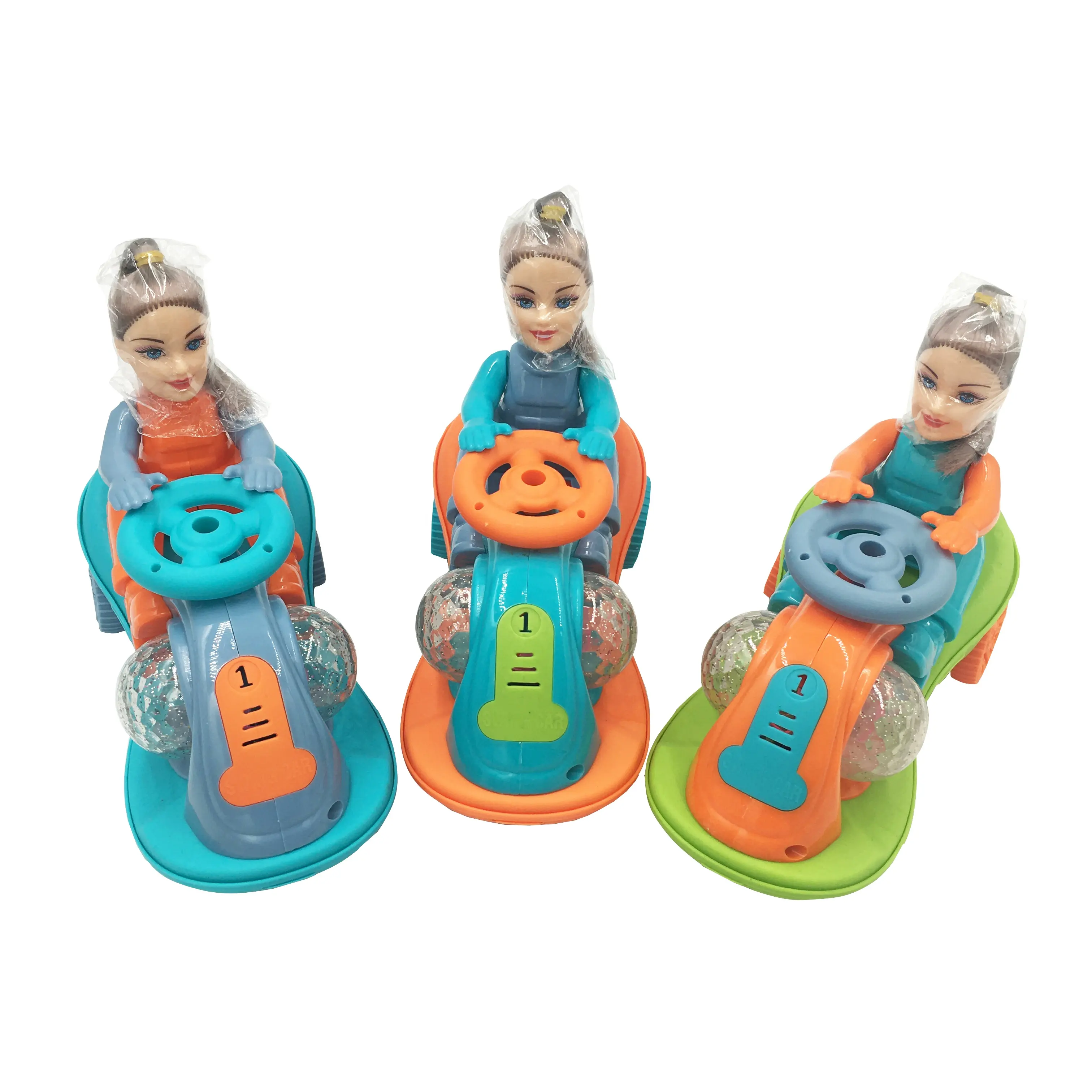 Jollysweets boneca para meninas, brinquedo de carro, com corda, iluminação, motobarco, plástico, com doces, novo, 2021