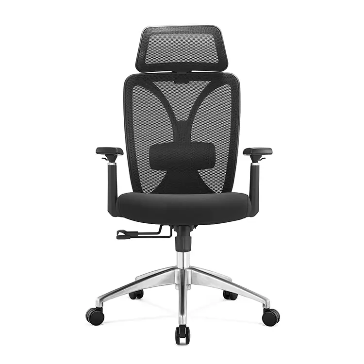 Cadeira ergonômica traseira alta do escritório do engranzamento com apoio lombar fixo e altura ajustável