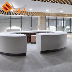 弯曲半圆亚克力固体表面酒店接待处提供OEM/ODM认证尺寸标准 - Product Image 4
