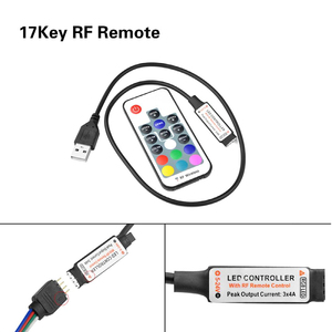 DC5-24V 17 клавиш РЧ пульт дистанционного управления USB контроллер светодиодной ленты - Product Image 6