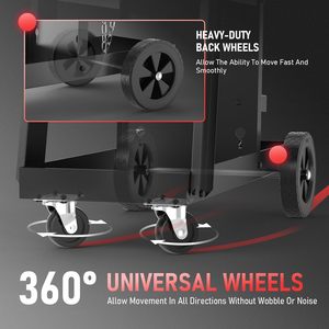 JH-Mech Welding Trolly <strong>Cart</strong> with 360 Degree Swivel Wheels and Large Capacity and Safety Chains 3 Tier <strong>Rolling</strong> Welder <strong>Cart</strong> - Product Image 2