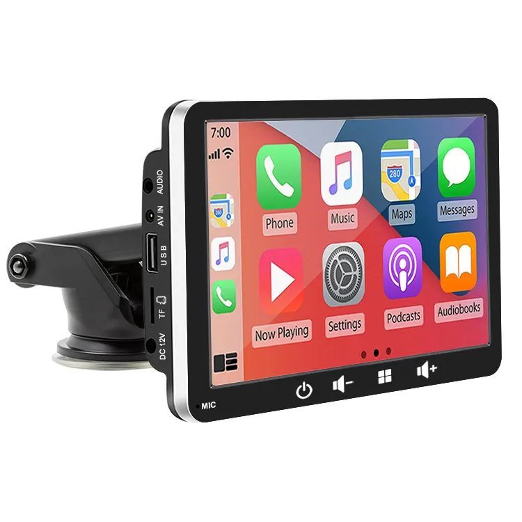 Pemutar mobil portabel, universal 7 inci PCD tampilan carplay mobil pantalla nirkabel berkabel portabel