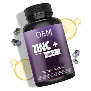 GMP Factory Private Label Zinc+ with Vitamin C 500mg Zinc <strong>Capsules</strong> Immune System Support <strong>an</strong> Immune-boosting Supplement - Product Image 1