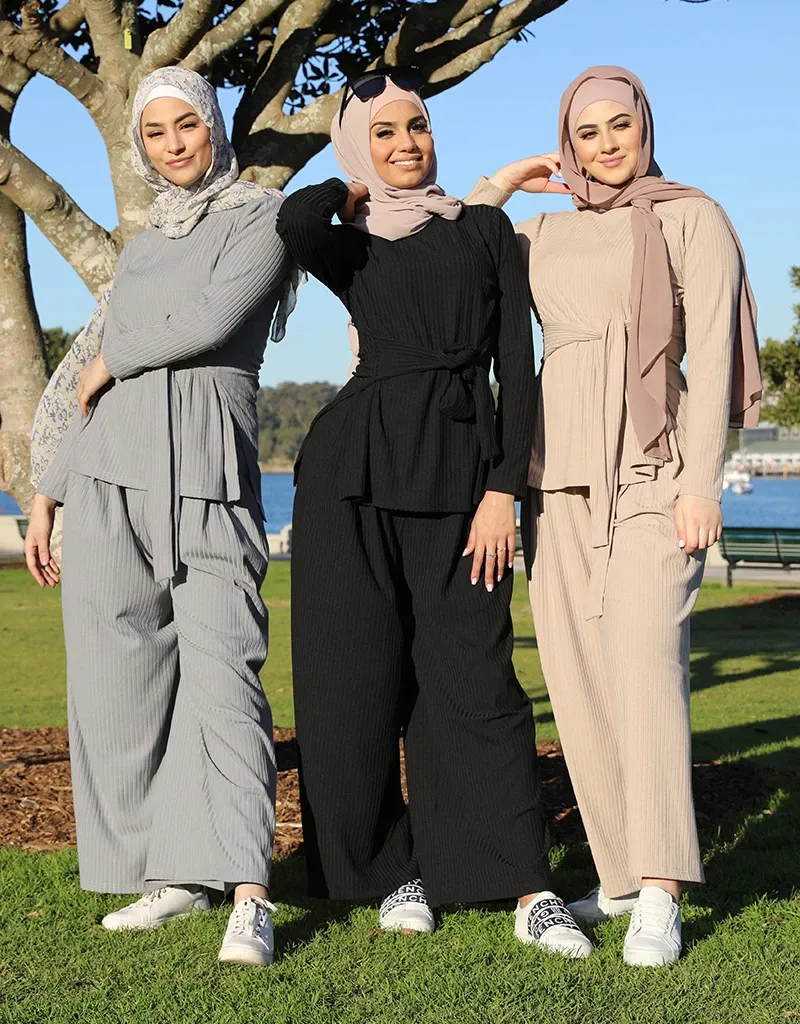 Bộ Quần Áo 2 Món Cho Phụ Nữ Hồi Giáo Dubai, Bộ Quần Áo Ramadan Bằng Cotton Mềm Thời Trang Hồi Giáo