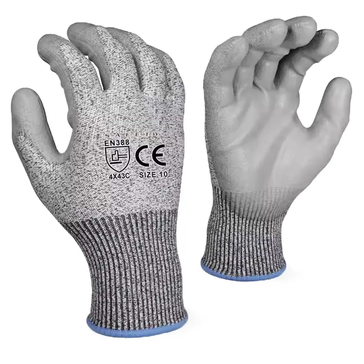 Hot Sale Cheap CE Wholesale Cheap style HPPE shell with Anti cut level 5 PU coated glove