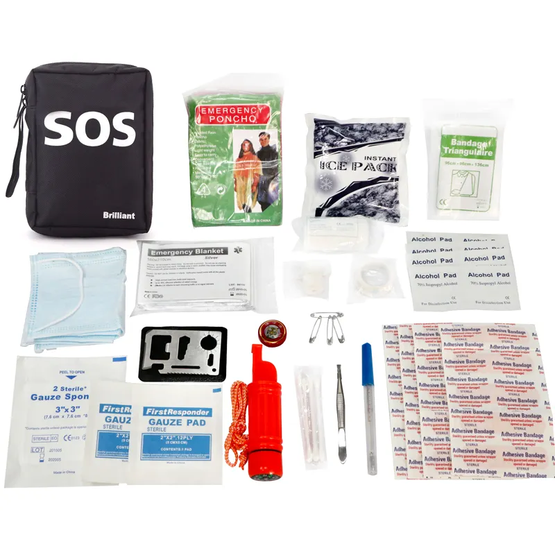 BRILLIANT Équipement Médical Boîte de Poche de Survie SOS Sacs d'Urgence Mini Trousse de Premiers Secours 96pcs