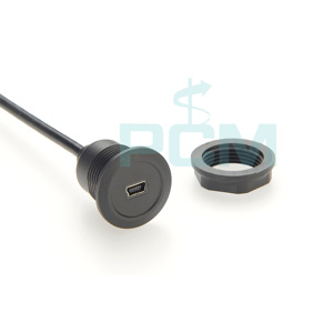 USB Mini-B สายต่อแผงหน้าปัดกลม M-F ตัวผู้ไปยังตัวเมีย USB 2.0 Mini-B สายเชื่อมต่อแบบวงกลม - Product Image 4