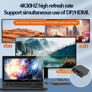 USB C HUB MST <span class=keywords><strong>DisplayPort</strong></span> kép HDTV 4K 60Hz Ba hiển thị loại C Adapter Hub 13 cổng 13 trong 1 loại C Docking Station - Product Image 6