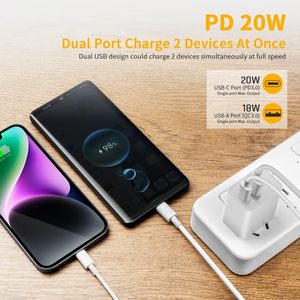 Çift USB bağlantı noktaları hızlı şarj QC3.0 5V duvar şarj PD fonksiyonu 5V/3A 9v 12v 18W 20W hızlı şarj Apple iPhone 13 için doğrudan - Product Image 4