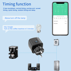 Norme europee Wifismart presa adattatore con temporizzazione vocale telecomando Alexa Cross-Border Mobile App di controllo Pattern Graffiti - Product Image 5