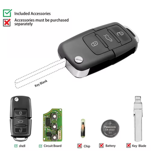 Xhorse XKB501EN VWフォルクスワーゲンB5タイプ3ボタンユニバーサルワイヤーリモートカーキーVVDI2 VVDIキーツール - Product Image 6