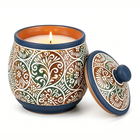 High Quality Matt Ceramic Clay Candle Jars With Lid Candle Cup Container For Candle Making