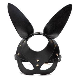 热卖Cosplay半脸皮革面具化妆舞会PU朋克约束角色扮演性感玩具鞭子球束缚