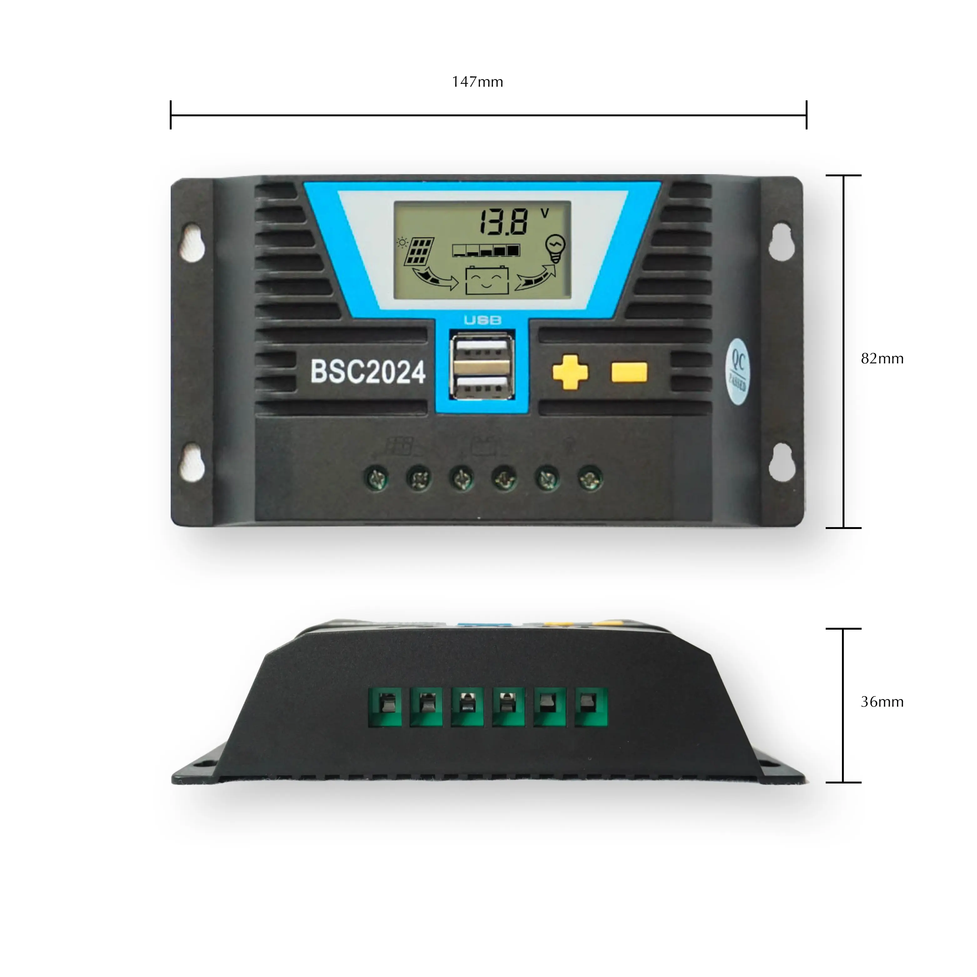 Smart 10A 20A 12V 24V PWM DC AUTO avec régulateur de tension 5V double sortie USB contrôleur solaire pour camping-cars et bateaux