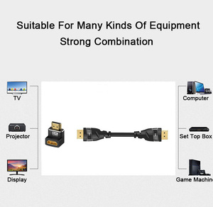 Fábrica oem odm 8k HDMI macho a hembra de ángulo recto 24K chapado en oro 8K 2,1 convertidor de HDMI para computadora 8k 2,1 adaptador HDMI - Product Image 6