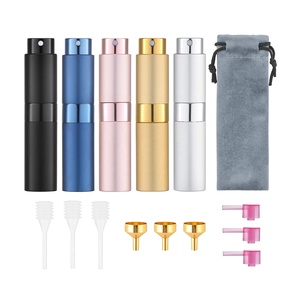 logo Printing Luxury Gold Mini Pocket Size <strong>10</strong> ml Reusable <strong>Perfume</strong> Atomizer Twist and Spray Bottle with Poutch Box - Product Image 3