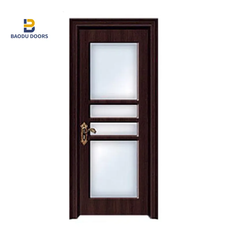 hot sale pvc wooden used commercial glass doors fancy entrance pvc wooden door