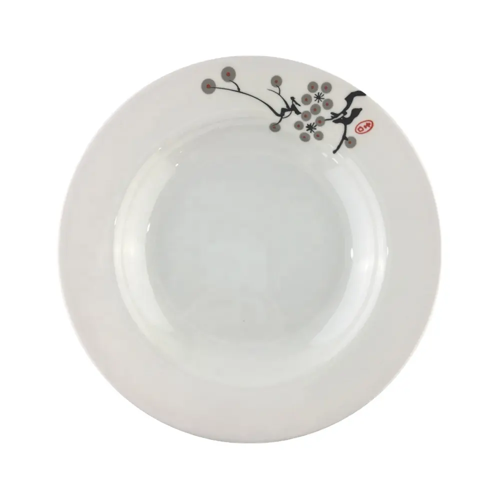 SEBEST-Juego de cena de melamina blanca, platos de melamina irrompibles de estilo asiático