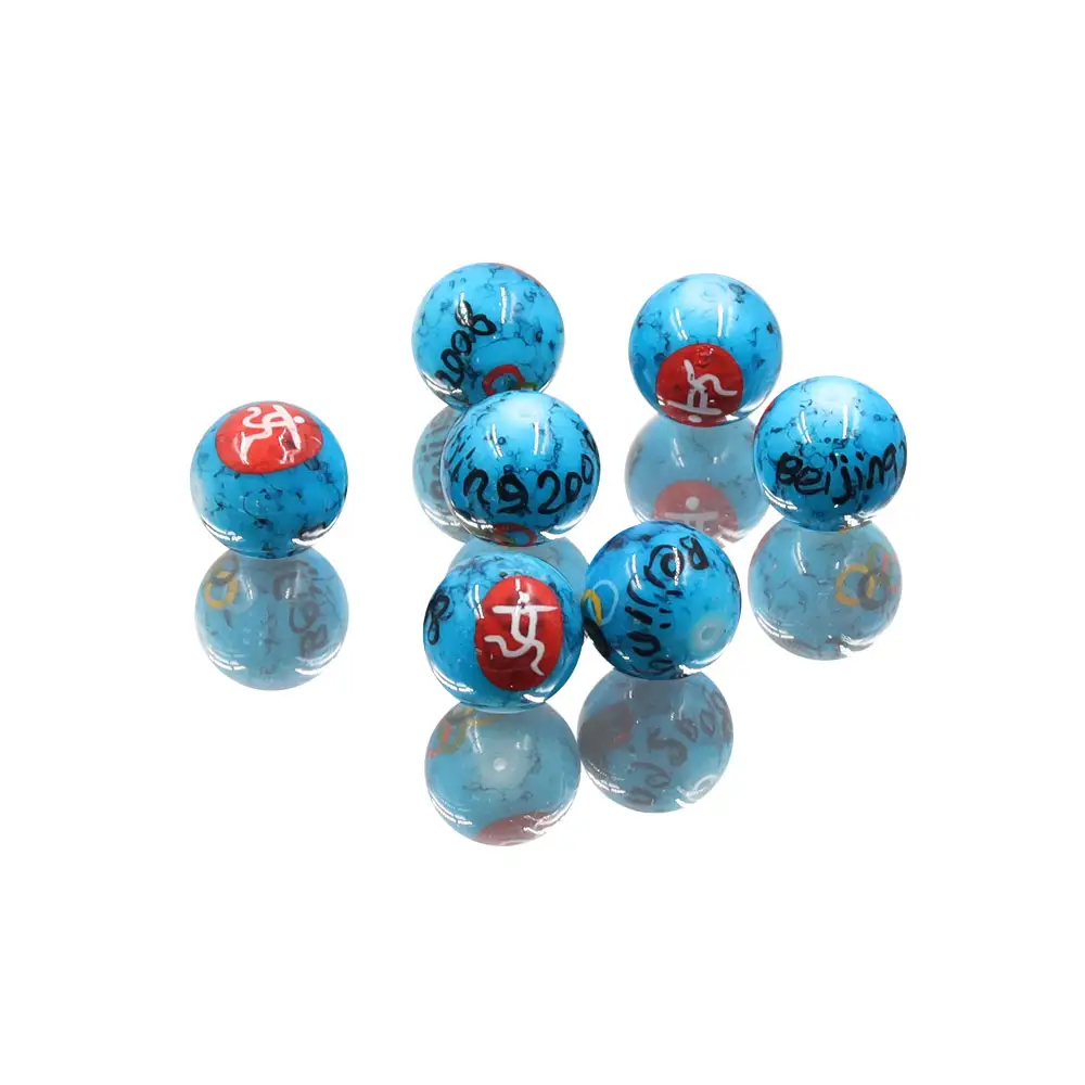Stock per la vendita fatto a mano le olimpiadi di pechino perle di vetro addolorate 16mm perle di vetro di colore blu perline per la creazione di gioielli