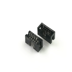 2x5 Position 10 Pin Vertical 0.10&quot; <strong>Shrouded</strong> <strong>Header</strong> 2.54 mm Rectangular Connector Male Pin 2 Row Through Hole DIP IDC Socket Mate